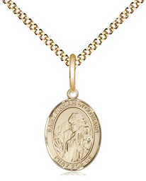 [9308GF/18G] 14kt Gold Filled Saint Finnian of Clonard Pendant on a 18 inch Gold Plate Light Curb chain