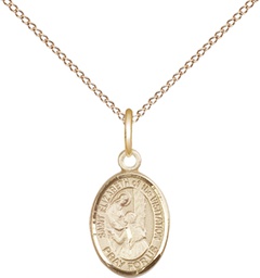 [9311GF/18GF] 14kt Gold Filled Saint Elizabeth of the Visitation Pendant on a 18 inch Gold Filled Light Curb chain