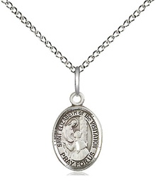 [9311SS/18SS] Sterling Silver Saint Elizabeth of the Visitation Pendant on a 18 inch Sterling Silver Light Curb chain