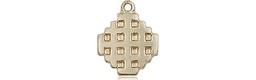 [4118GF] 14kt Gold Filled Jerusalem Cross Medal