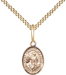 [9317GF/18G] 14kt Gold Filled Saint Anthony of Egypt Pendant on a 18 inch Gold Plate Light Curb chain