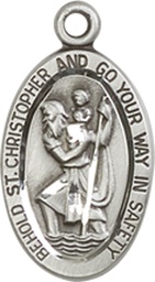 [4122CSSY] Sterling Silver Saint Christopher Medal - With Box