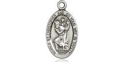 [4122CSSY] Sterling Silver Saint Christopher Medal - With Box