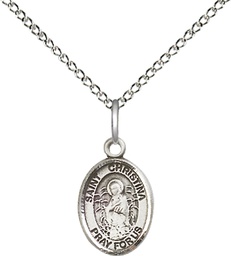 [9320SS/18SS] Sterling Silver Saint Christina the Astonishing Pendant on a 18 inch Sterling Silver Light Curb chain