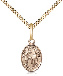 [9321GF/18G] 14kt Gold Filled Saint Columbanus Pendant on a 18 inch Gold Plate Light Curb chain