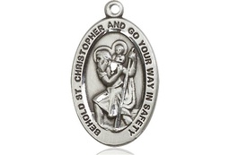 [4123CSSY] Sterling Silver Saint Christopher Medal - With Box
