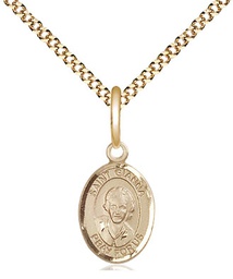 [9322GF/18G] 14kt Gold Filled Saint Gianna Pendant on a 18 inch Gold Plate Light Curb chain