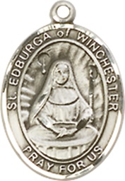 [9324SS] Sterling Silver Saint Edburga of Winchester Medal