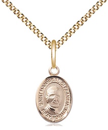 [9327GF/18G] 14kt Gold Filled Saint Hannibal Pendant on a 18 inch Gold Plate Light Curb chain