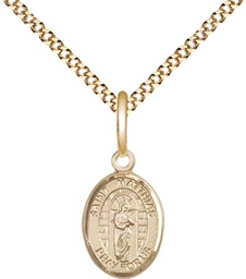 [9331GF/18G] 14kt Gold Filled Saint Matthias the Apostle Pendant on a 18 inch Gold Plate Light Curb chain
