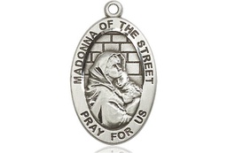[4124SS] Sterling Silver Madonna of the Street Medal