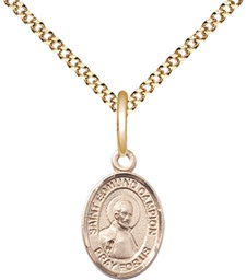 [9333GF/18G] 14kt Gold Filled Saint Edmund Campion Pendant on a 18 inch Gold Plate Light Curb chain