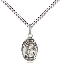 [9334SS/18S] Sterling Silver Saint Rene Goupil Pendant on a 18 inch Light Rhodium Light Curb chain