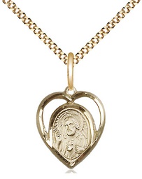 [4126GF/18G] 14kt Gold Filled Scapular Pendant on a 18 inch Gold Plate Light Curb chain