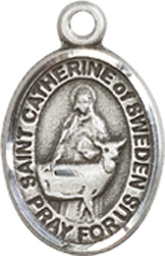 [9336SS] Sterling Silver Saint Catherine of Sweden Medal