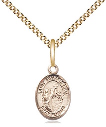 [9339GF/18G] 14kt Gold Filled Saint Nimatullah Pendant on a 18 inch Gold Plate Light Curb chain