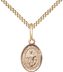 [9340GF/18G] 14kt Gold Filled Saint Clement Pendant on a 18 inch Gold Plate Light Curb chain