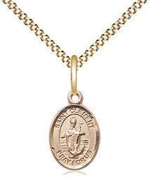 [9340GF/18G] 14kt Gold Filled Saint Clement Pendant on a 18 inch Gold Plate Light Curb chain