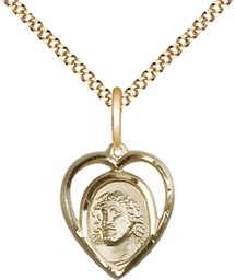 [4131GF/18G] 14kt Gold Filled Ecce Homo Pendant on a 18 inch Gold Plate Light Curb chain