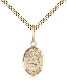 [9341GF/18G] 14kt Gold Filled Saint Felicity Pendant on a 18 inch Gold Plate Light Curb chain