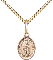 [9344GF/18G] 14kt Gold Filled Saint Thomas A Becket Pendant on a 18 inch Gold Plate Light Curb chain