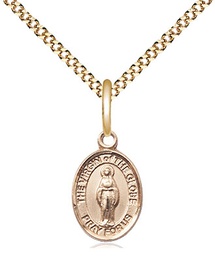 [9345GF/18G] 14kt Gold Filled Virgin of the Globe Pendant on a 18 inch Gold Plate Light Curb chain