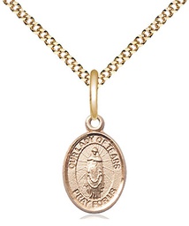 [9346GF/18G] 14kt Gold Filled Our Lady of Tears Pendant on a 18 inch Gold Plate Light Curb chain