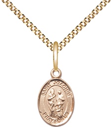 [9348GF/18G] 14kt Gold Filled Saint Joachim Pendant on a 18 inch Gold Plate Light Curb chain