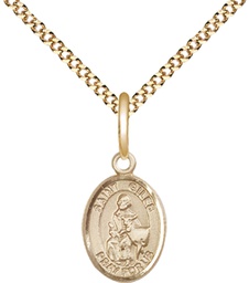 [9349GF/18G] 14kt Gold Filled Saint Giles Pendant on a 18 inch Gold Plate Light Curb chain