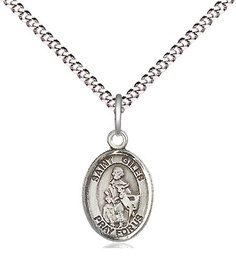 [9349SS/18S] Sterling Silver Saint Giles Pendant on a 18 inch Light Rhodium Light Curb chain