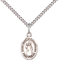 [9350SS/18S] Sterling Silver Saint John of Capistrano Pendant on a 18 inch Light Rhodium Light Curb chain