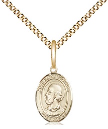 [9352GF/18G] 14kt Gold Filled Pope Saint Eugene I Pendant on a 18 inch Gold Plate Light Curb chain