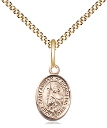 [9353GF/18G] 14kt Gold Filled Saint Adrian of Nicomedia Pendant on a 18 inch Gold Plate Light Curb chain