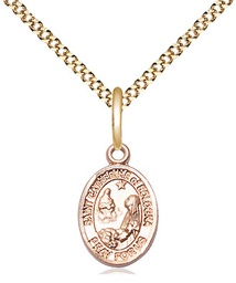 [9354GF/18G] 14kt Gold Filled Saint Catherine of Bologna Pendant on a 18 inch Gold Plate Light Curb chain