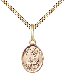 [9359GF/18G] 14kt Gold Filled Saint Paula Pendant on a 18 inch Gold Plate Light Curb chain