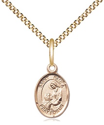 [9359GF/18G] 14kt Gold Filled Saint Paula Pendant on a 18 inch Gold Plate Light Curb chain
