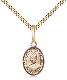 [9360GF/18G] 14kt Gold Filled Saint Josephine Bakhita Pendant on a 18 inch Gold Plate Light Curb chain