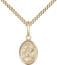 [9361GF/18G] 14kt Gold Filled Saint Edwin Pendant on a 18 inch Gold Plate Light Curb chain