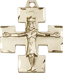 [4135GF] 14kt Gold Filled Modern Crucifix Medal