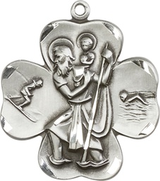 [4136SS] Sterling Silver Saint Christopher Medal
