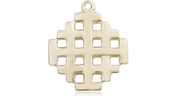 [4139GF] 14kt Gold Filled Jerusalem Cross Medal