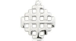 [4139SS] Sterling Silver Jerusalem Cross Medal