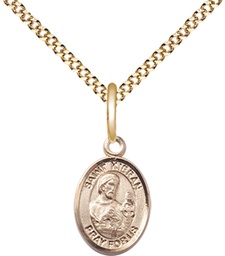 [9367GF/18G] 14kt Gold Filled Saint Kieran Pendant on a 18 inch Gold Plate Light Curb chain