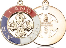 [4142SSG] Gold Plate Sterling Silver Land, Sea, Air Medal