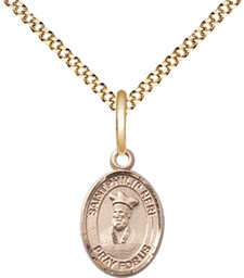 [9369GF/18G] 14kt Gold Filled Saint Philip Neri Pendant on a 18 inch Gold Plate Light Curb chain