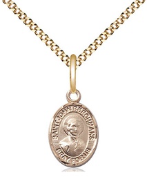 [9370GF/18G] 14kt Gold Filled Saint John Berchmans Pendant on a 18 inch Gold Plate Light Curb chain