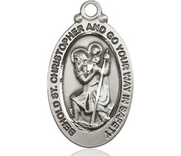 [4145CSS] Sterling Silver Saint Christopher Medal