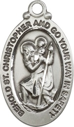 [4145CSS] Sterling Silver Saint Christopher Medal