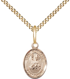 [9376GF/18G] 14kt Gold Filled Saint Honorius of Amiens Pendant on a 18 inch Gold Plate Light Curb chain