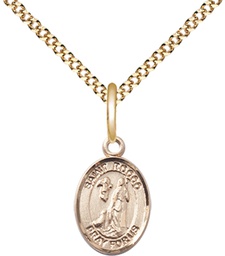 [9377GF/18G] 14kt Gold Filled Saint Rocco Pendant on a 18 inch Gold Plate Light Curb chain